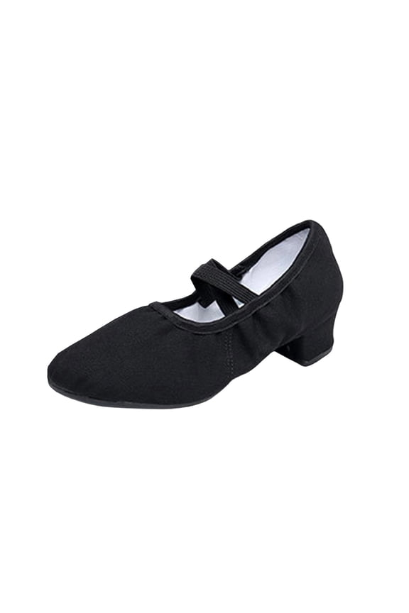 Black Womens Dance Shoes Practice Heels For Women Latin Exercise Non Slip Rubber Sole Comfortable Mid Heel For Ballroom Dance Training Performance Size 40