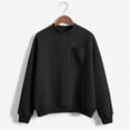 thumbnail image 1 of Black Womens Fall Tops Mock Neck Sweatshirt Casual Plus Size Long Sleeve Sweatshirt Pullover 2025 Fall Sweatshirt with Pockets Sweaters for Women, 1 of 4