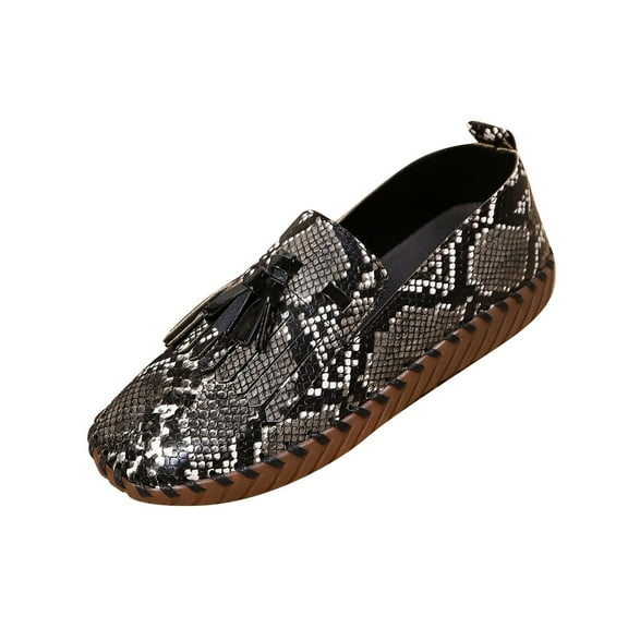 Black Womens Fashion Loafers With Flat Sole And Tassel Detail Soft Comfortable In Black For Spring And Summer Season