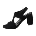 thumbnail image 1 of Black Womens High Heel Sandals With Peep Toe And Open Toe Design For Casual Comfortable Wear In Everyday Outdoor And Indoor Use Size 38, 1 of 9
