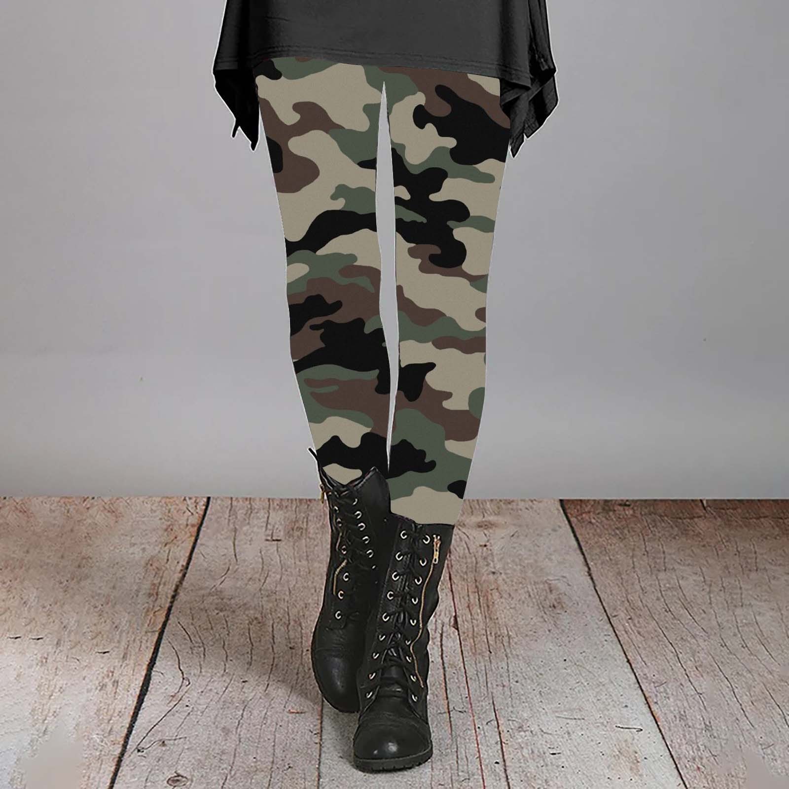 Black Womens Leggings Women's Autumn and Winter Camouflage Leggings