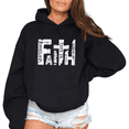 thumbnail image 1 of Black Womens Print hoodie Graphic Sweatshirt Distressed White Womens FAITH Multiple Bible Verses Christian Fall Warm S-2XL Plain Tops, 1 of 5