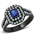 thumbnail image 1 of Black Womens Ring Anillo Para Mujer 316L Stainless Steel Ring with Glass in Montana, 1 of 4