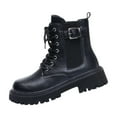 thumbnail image 1 of Black Womens Seasonal Footwear With Lace-Up Closure And Buckle For Daily Use, 1 of 9