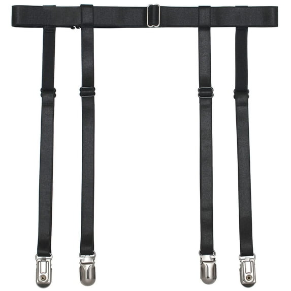 Black Womens Suspender Garter Belt for Thigh High Socks Stockings Boots Plus Size