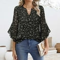 thumbnail image 1 of Black Womens Tops 3/4 Sleeve Tops Casual Business Work Blouses Chiffon Shirts Shirts for Women, 1 of 6