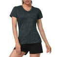 thumbnail image 1 of Black Womens Tops Women V Neck Short Sleeve Moisture Wicking Athletic Shirts Sport Activewear Top Going Out Tops for Women, 1 of 6
