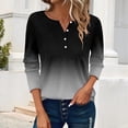 thumbnail image 1 of Black Womens Tops Women's Button Long Sleeve T Shirt Round Neck Casual Tunic Top Shirts for Women, 1 of 5