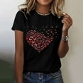 thumbnail image 1 of Black Womens Tops Women's Love Butterfly Printed Shirt Short Sleeve Round Neck T Shirt Fashion Top Lightweight Soft Casual Summer Clothing Clothes Shirts for Women, 1 of 4