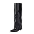 thumbnail image 1 of Black Womens Winter Boots With Pointed Toe And High Heel For Fashionable Casual Look, 1 of 7