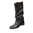 thumbnail image 1 of Black Womens Winter Boots With Round Toe And Belt Buckle For Casual Wear And Comfort, 1 of 9