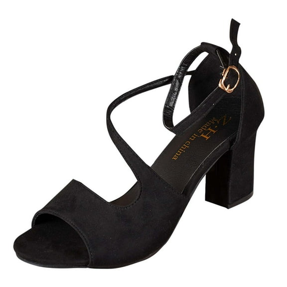 Black Womens Wrap Around Roman Style High Heel Sandals With Open Toe Design For Summer Vacation In Black