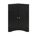 thumbnail image 1 of Black Wood 32.3 in.H Storage Corner Cabinet with Shelves, 1 of 11