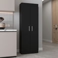thumbnail image 1 of Black Wood 5 - Shelf Storage Cabinet for Kitchen to Optimize Storage Space, 1 of 4