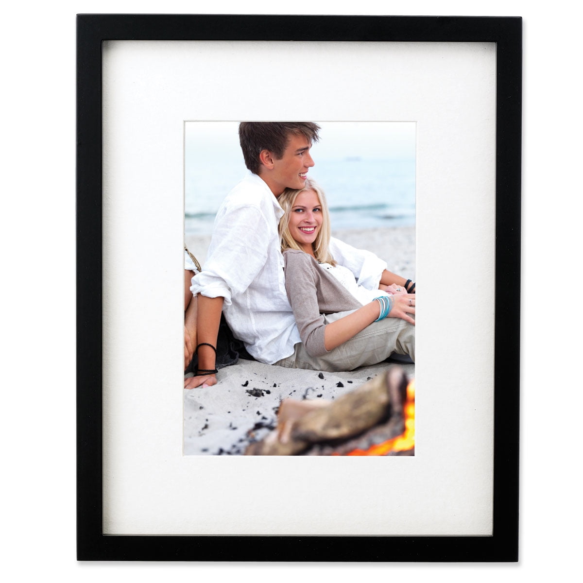 Black Wood 8x10 Picture Frame Matted to 5x7