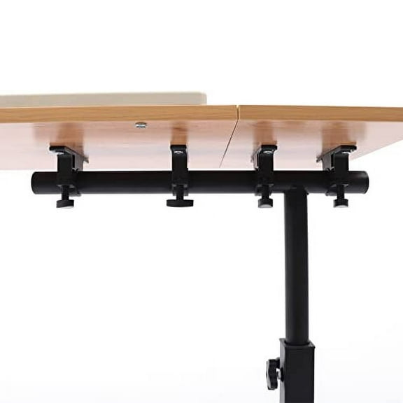 Black Wood Adjustable Computer Desk Laptop Table Home Office Rolling Laptop Stand 360 Rotation Laptop Desk Portable Bed Desk for Home Office Classroom Lectern Speakers Podium Mobi