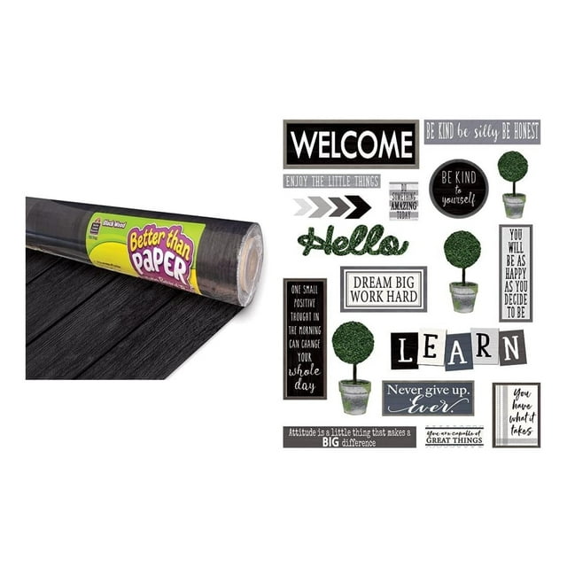 Black Wood Better Than Paper Bulletin Board Roll & Modern Farmhouse