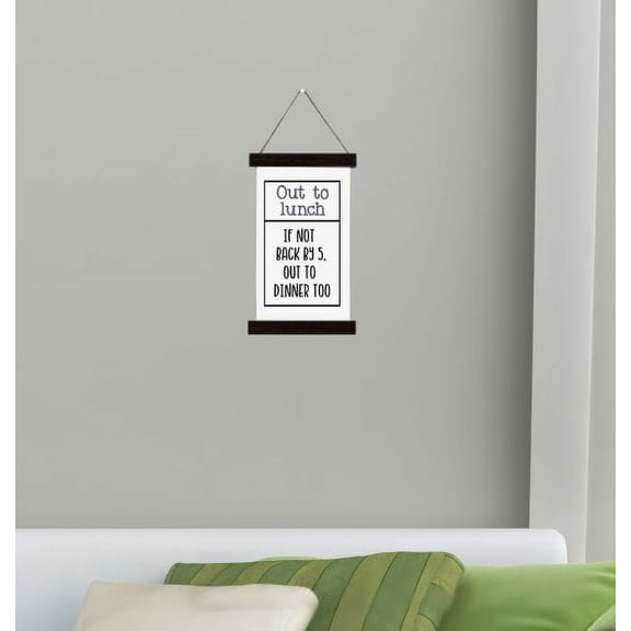 Black Wood, Canvas Print Wall Hanging Sign Out to Lunch or Dinner Quote Office Décor Humor 9x15-Inch