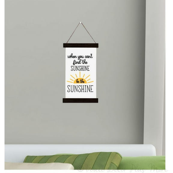 Black Wood, Canvas Sign, Be the Sunshine Wall Decor Quote Sign, Lightweight Ready to Hang Wall Hanging, 9x15-Inch