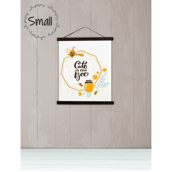 Black Wood, Canvas Sign, Cute As Can Bee Honey Kids Nursery Art, Lightweight Ready to Hang Wall Hanging, 12x14.5-Inch