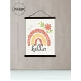 thumbnail image 1 of Black Wood, Canvas Sign, Hello Rainbow Florals Welcome Kids Room Art, Lightweight Ready to Hang Wall Hanging, 15x19-Inch, 1 of 3