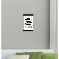 Black Wood Canvas Sign Wall Hanging, Be Kind Woodland Baby Nursery Wall Art Sign 9x15-Inch