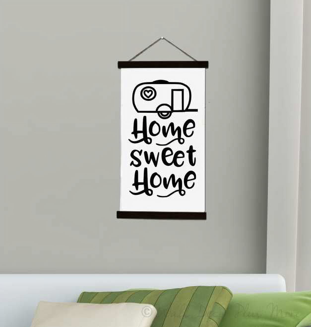 Black Wood Canvas Sign Wall Hanging, Home Sweet Home Vintage Camper Art  15x26-Inch - Walmart.com, image size:1254x1316