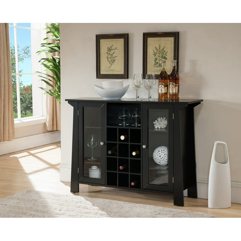 Black Sofa Table With Wine Rack Baci Living Room