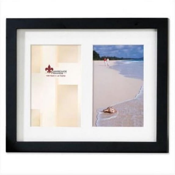 Black Wood Double 4x6 Matted Picture Frame