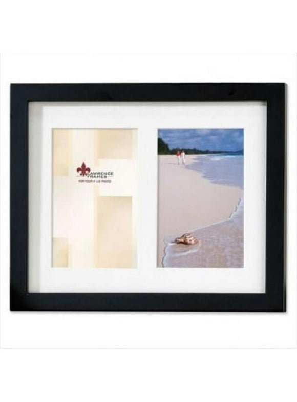 Black Wood Double 4x6 Matted Picture Frame