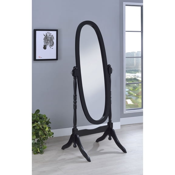 Black Wood Dunne Black Cheval Mirror