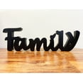 thumbnail image 1 of Black Wood Family Cut-Out Wall Sign Free Standing Tabletop Sign Wooden Block Letters Family Sign Wall Decoration, 1 of 4