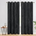 Black Wood Grain Blackout Curtains for Bedroom Decor, Vintage Farmhouse ...