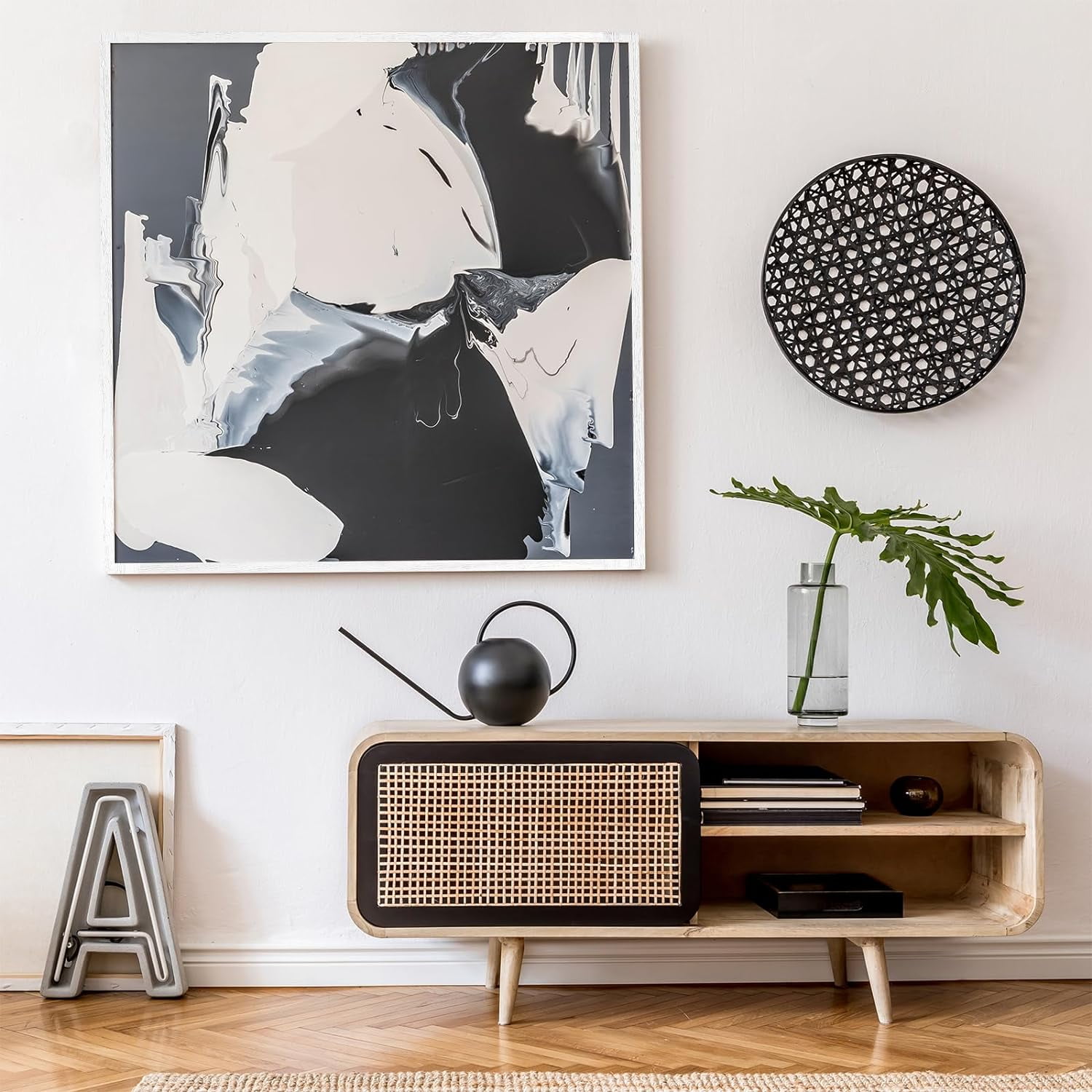 Black Wood Grain Wallpaper Border Frame Removable Waterproof Peel And