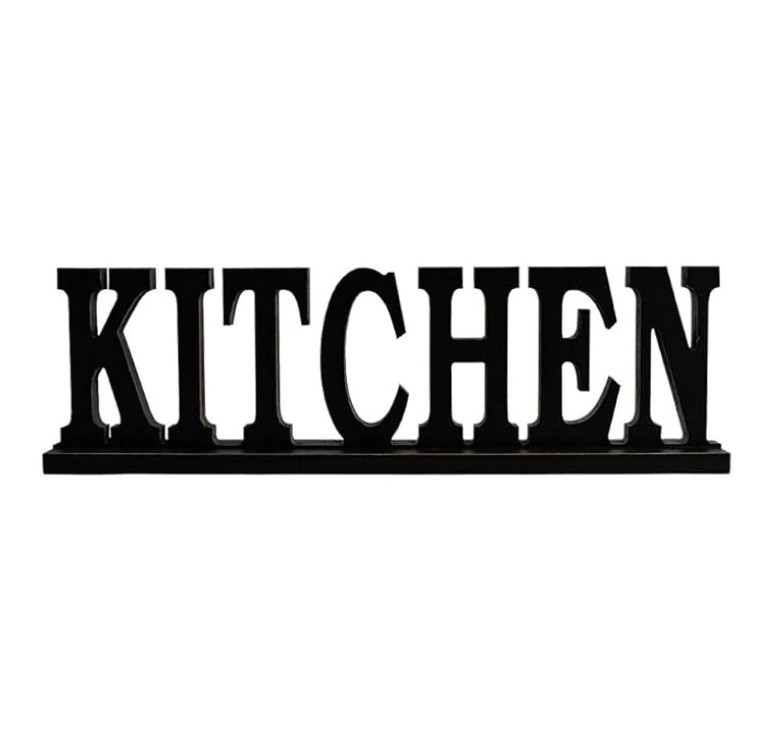 Black Wood Kitchen Sign Standing Block Letters Sign Rustic Freestanding ...