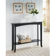 thumbnail image 1 of Black Wood Occasional Entryway Console Sofa Table With Storage Shelf, 1 of 4