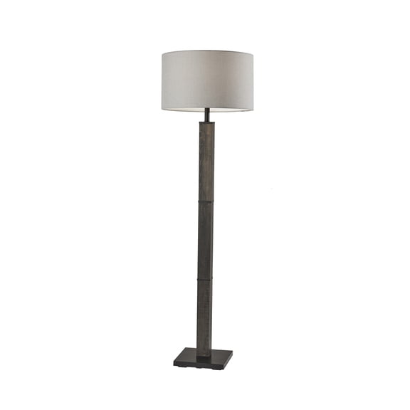 Black Wood Pillar Floor Lamp