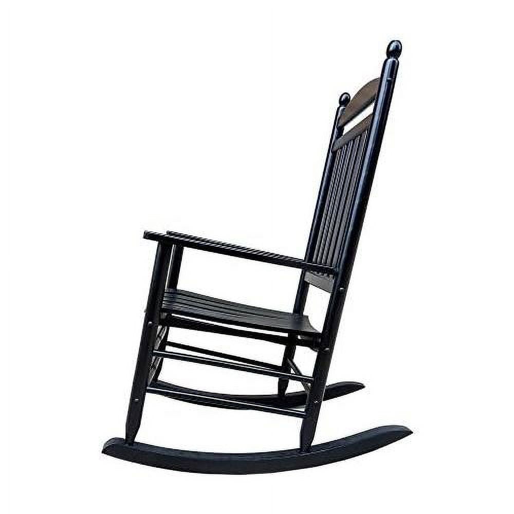 Black Wood Porch Rocker/Outdoor Rocking Chair Easy To Assemble