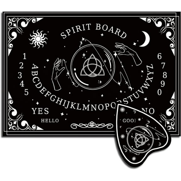 Black Wood Spirit Board Pendulum Board Wooden Talking Boards with Planchette Black Dowsing Divination Kit Spirit Hunt Metaphysical Message for Pagan 11.8 x 8.3 Inch-Celtic Knot