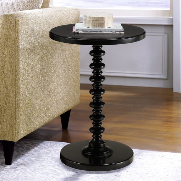 Black Wood Table For Laundry Room - Space Saving Round Living Area Blend With Any Decor