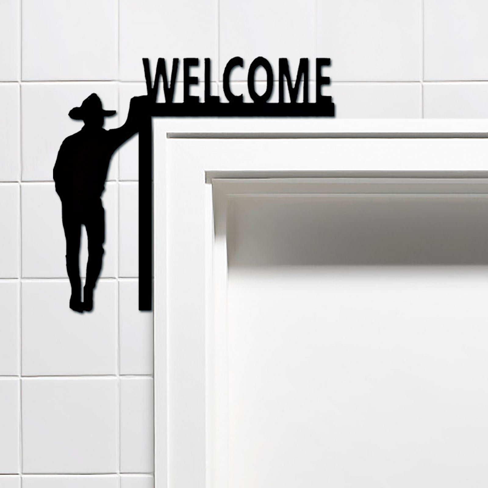 Black Wooden Door Corner Ornament. Appends Character To Doorway. Unique