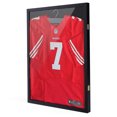 thumbnail image 1 of Black Wooden Framed Jersey Display Case, Cloth Shadow Box Wall-Mountable with Latch, 1 of 7
