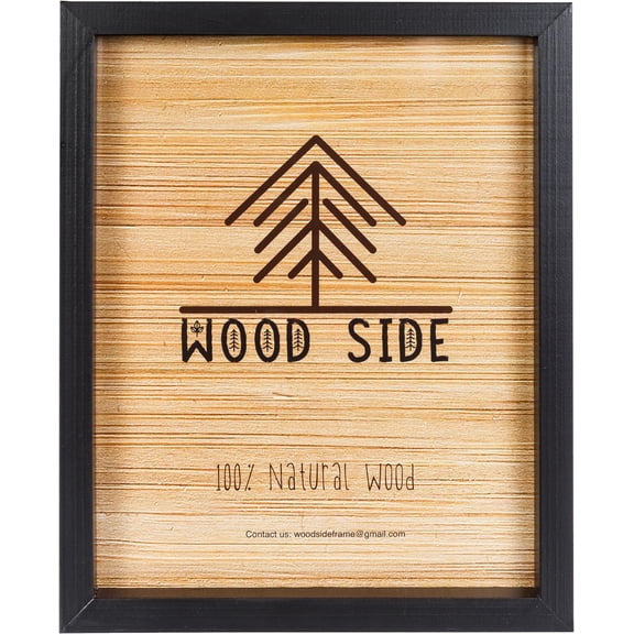 Black Wooden Picture Frame 11x14 inch - Solid Wood with Thick Borders for Wall Mounting Photo Frame