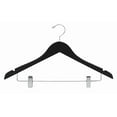 thumbnail image 1 of Black Wooden Suit Hanger w/Clips, 1 of 1
