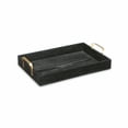 thumbnail image 1 of Black Wooden Tray with Gold Handles, 1 of 4