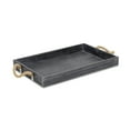 thumbnail image 1 of Black Wooden Tray with Rope Handles, 1 of 4