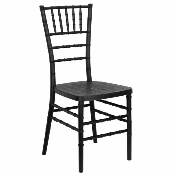 Black Woodgrain Resin Steel Skeleton Chiavari Chair by Chivari