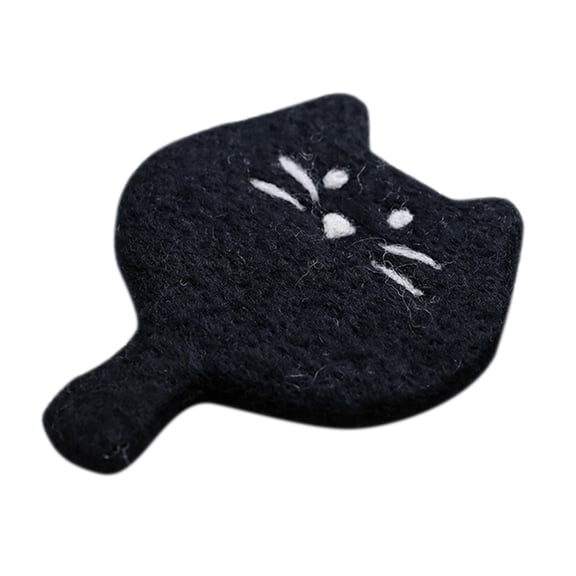 Black Wool Felt Cat Cup Cushion Coaster for Mugs and Glasses