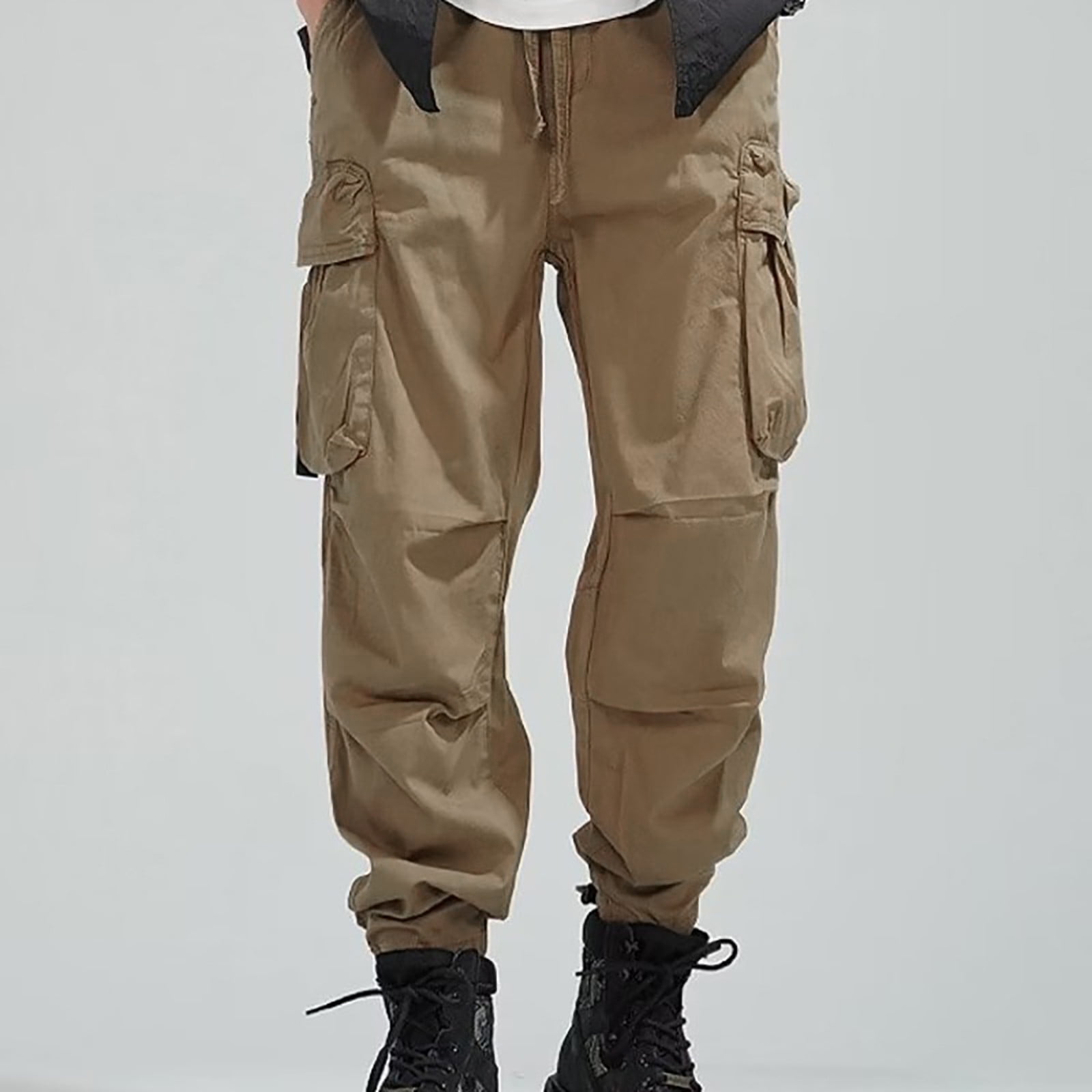 Black Work Pants Men Cargo Pants for Men Straight Pocket