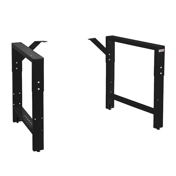 Black Workbench Table Frame - Adjustable Height 29-35in x 26in Deep - RAF-2 Black Metal Workbench Frame for DIY Projects, Garage, Workshop